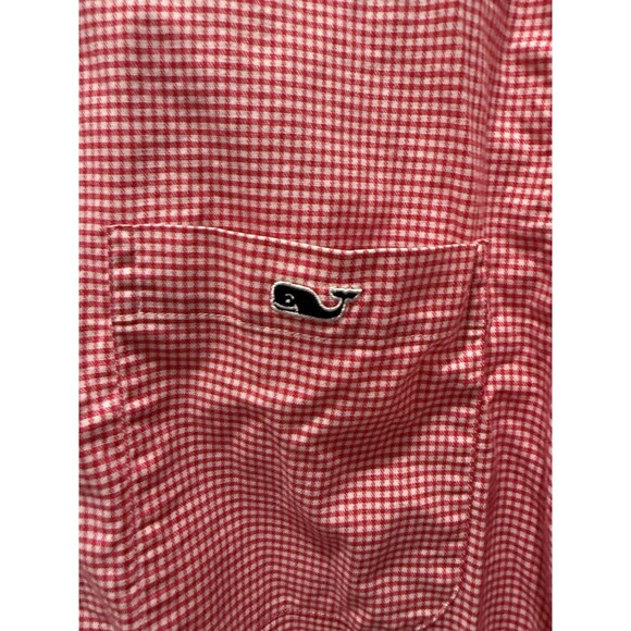 Men’s Vineyard Vines Classic Fit Red/White Check Button Down Tucker Shirt Medium - Picture 3 of 4